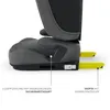 Close-up side view of a car seat base with yellow ISOFIX connectors extended. Produktbild-Vorschau
