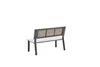 A park bench shown from the back. Produktbild-Vorschau