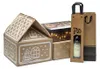 A collection of Christmas-themed gift boxes and a wine bottle carrier. Podgląd zdjęcia produktu