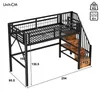 Hochbett 90 x 200 cm mit LED-Lichtleiste, Stauraumtreppe Produktbild-Vorschau 8