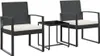 vidaXL 3dílný zahradní jídelní set s polštáři Black PP Náhled obrázku produktu 1