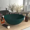 vidaXL Luxus-Waschbecken Rund Matt Dunkelgrün 32,5x14 cm Produktbild-Vorschau 2