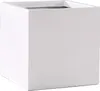 VIVANNO Pflanzkübel Fiberglas BLOCK Würfel, Weiß matt - Produktbild-Vorschau 1