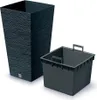 A tall, dark grey planter and a separate dark grey insert are shown against a white background. Produktbild-Vorschau
