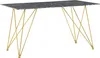 BELIANI Esstisch Schwarz Gold 80 x 140 cm V-förmige Füße Produktbild-Vorschau 1