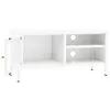 vidaXL Armoire TV Blanc 90x30x44 cm Acier et verre - Meuble Voir les images du produit 7