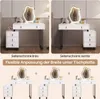 WOLTU Schminktisch mit Beleuchtung, Spiegel, 5 Produktbild-Vorschau 8