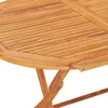 A close-up view of a wooden garden table. Produktbild-Vorschau