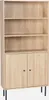 Libreria in legno e metallo nero a 2 ante, Marrone naturale Anteprima dell’immagine prodotto 1