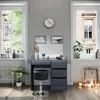 Tavolo da toeletta Vicco Sherry Antracite lucido 90 cm con Anteprima dell’immagine prodotto 4