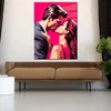 Küssendes Paar Pink Style retro Leinwandbild Wandbild Produktbild-Vorschau 3