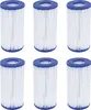 Six pool filters are arranged in two rows of three on a white background. Produktbild-Vorschau