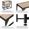 A collage of four images showcasing a 3-piece industrial-style dining set, highlighting its features. Náhled obrázku produktu
