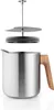 A stainless steel teapot with a wooden handle and a detached plunger mechanism, presented against a white background. Náhled obrázku produktu