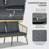 Outsunny 4 tlg. Gartenmöbel-Set Rattan Sitzgruppe mit Produktbild-Vorschau 4