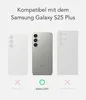 Three phone outlines are shown, with the middle one highlighted as compatible with the Samsung Galaxy S25 Plus. Produktbild-Vorschau