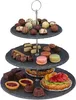 Relaxdays Etagere, 3 Etagen, Schiefer, Kuchen, Snacks, Produktbild-Vorschau 1
