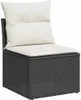 vidaXL 9-tlg. Garten-Sofagarnitur mit Kissen Schwarz Poly Produktbild-Vorschau 3