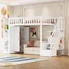 Hochbett 90x200 cm mit Kleiderschrank, Regalen & Produktbild-Vorschau 1