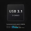 A graphic illustrating USB 3.1 transfer speeds and SD card transfer speeds. Produktbild-Vorschau