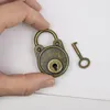 Mini Deko Vorhängeschloss mit Schlüssel HMF 6490 Rund Bronze Größe Produktbild-Vorschau