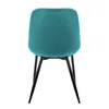 A teal velvet dining chair with black metal legs, shown from the back. Náhľad obrázku produktu