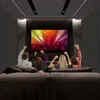 Four people are sitting on a couch watching a concert on a large screen in a home theater. Produktbild-Vorschau