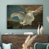 MuchoWow® - Leinwandbilder - Der bedrohte Schwan - Gemälde Produktbild-Vorschau 4