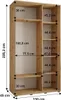 A diagram of a wardrobe with dimensions indicated by text and arrows. Produktbild-Vorschau