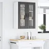 vidaXL Nástenná sklenená skriňa LUCCA, čierna, 60 x 31 x 80 Náhľad obrázku produktu 3