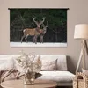 MuchoWow® Wandteppich Wandbehang Rotwild - Schnee - Wald Produktbild-Vorschau 5