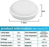 A white LED ceiling light with dimensions and product information displayed. Náhľad obrázku produktu
