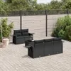 6-tlg. Garten-Sofagarnitur mit Kissen Schwarz Poly Rattan Produktbild-Vorschau 1