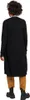 A person wearing a black cardigan and brown pants, viewed from the back. Produktbild-Vorschau