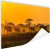MuchoWow® Poster Elefantenherde bei Sonnenaufgang 180x120 Produktbild-Vorschau 1