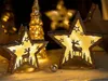 2 stuks LED-houten sterren, bruin, kerstdecoratie, 30 cm Productafbeelding-voorbeeld 7