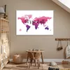 MuchoWow® Poster Weltkarte - Rosa - Kompass 120x80 cm - Produktbild-Vorschau 6