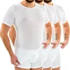 Herren extralanges kurzarm Shirt Rundhals weiß 3er Pack Produktbild-Vorschau