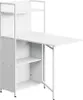 A white folding table with shelves, shown from a slightly angled front view. Produktbild-Vorschau