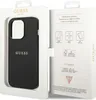 A black phone case is displayed inside its white packaging, with the packaging open to reveal the product and information on the right side. Voir les images du produit