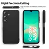 A black phone case is shown from multiple angles, with a phone inside displaying a green screen. Text highlights precision cutting and easy access to ports. Produktbild-Vorschau