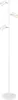 A white floor lamp with three adjustable spotlights on a white circular base, photographed against a white background. Anteprima dell’immagine prodotto