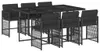 vidaXL 7-tlg. Garten-Essgruppe mit Kissen Schwarz Poly Produktbild-Vorschau 1