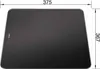 A top-down view of a black glass cutting board with dimensions indicated. Produktbild-Vorschau