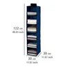 A hanging closet organizer with multiple shelves filled with folded clothes. Anteprima dell’immagine prodotto
