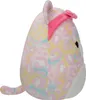 A side view of a plush toy leopard with a rainbow-colored pattern and a pink headband. Podgląd zdjęcia produktu