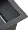 Close-up view of the corner of a black stainless steel sink. Náhľad obrázku produktu