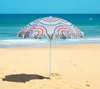 Sonnenschirm Strandschirm UV 30+ Balkonschirm blau Kreise Produktbild-Vorschau 2