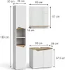 Diagram showing the dimensions of a bathroom furniture set. Náhled obrázku produktu
