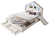 Kinderbed 140x200 cm, beige, gestoffeerd huisbed met Productafbeelding-voorbeeld 13